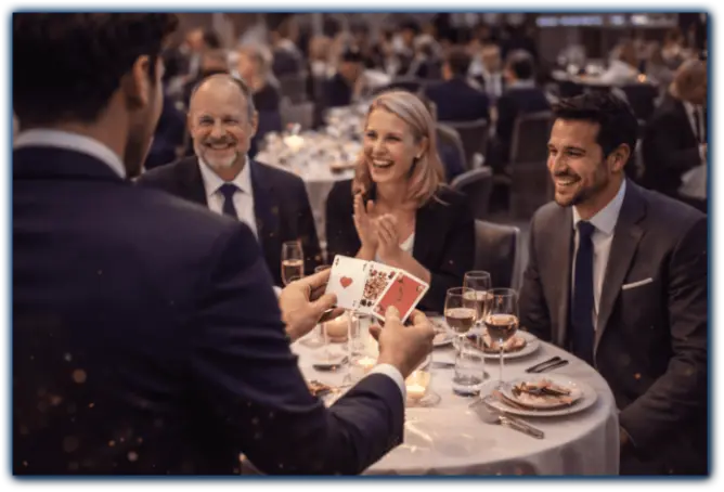 Magicien Entreprise table à table à l'Île d'Oléron