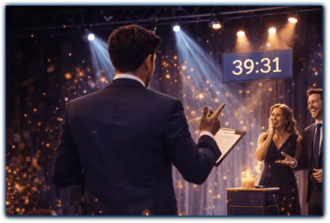 Magicien Entreprise Spectacle sur scène à l'Île d'Oléron