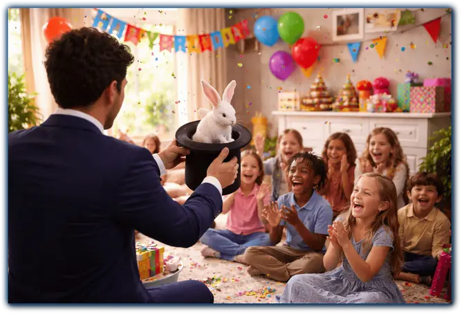 Magicien pour anniversaire enfant à domicile à l'Île d'Oléron